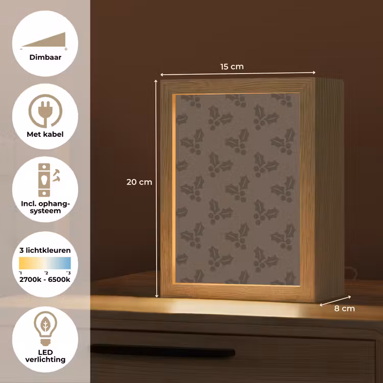 Gepersonaliseerde Lightbox - Hulst - Kerst - Bruin — 7