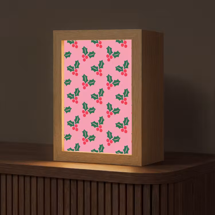 Gepersonaliseerde Lightbox - Hulst - Kerst - Roze — 1
