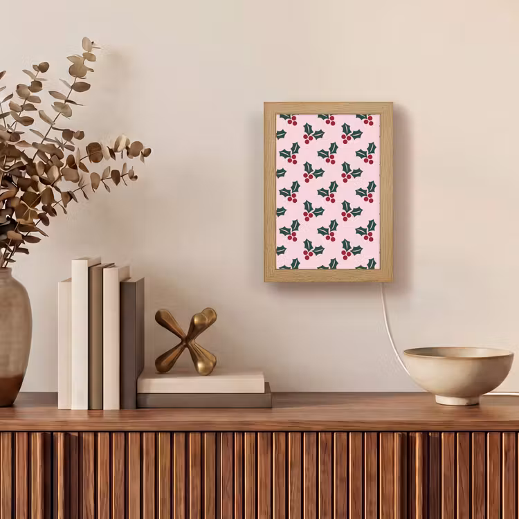 Gepersonaliseerde Lightbox - Kerst - Hulst - Groen - Roze — 4