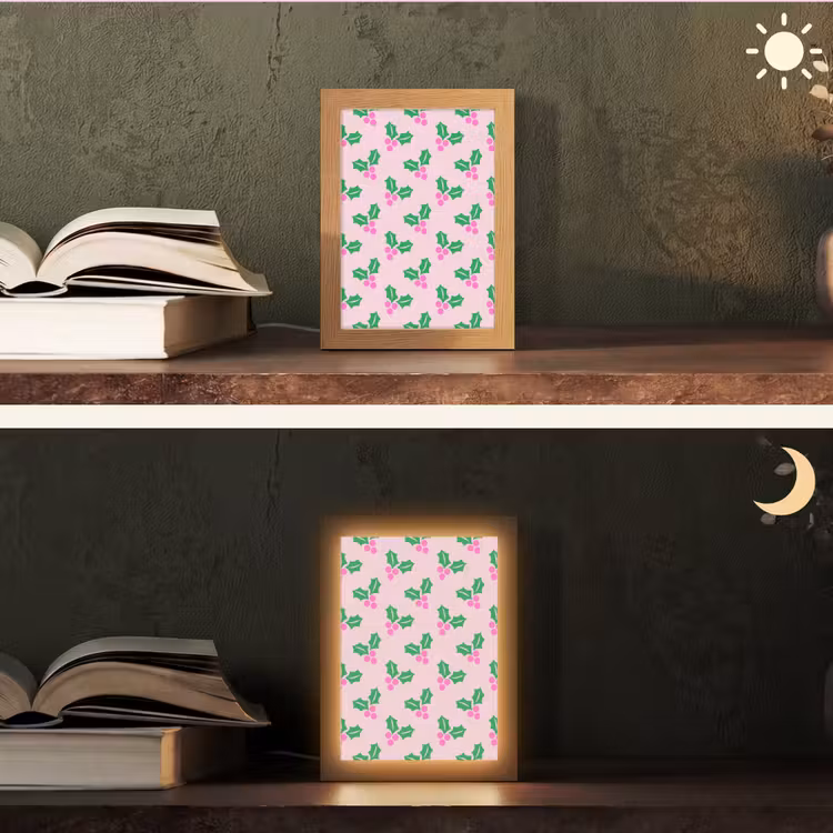 Gepersonaliseerde Lightbox - Kerst - Hulst - Roze — 5