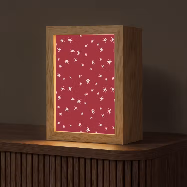 Gepersonaliseerde Lightbox - Rood - Wit - Kerst - Ster — 1