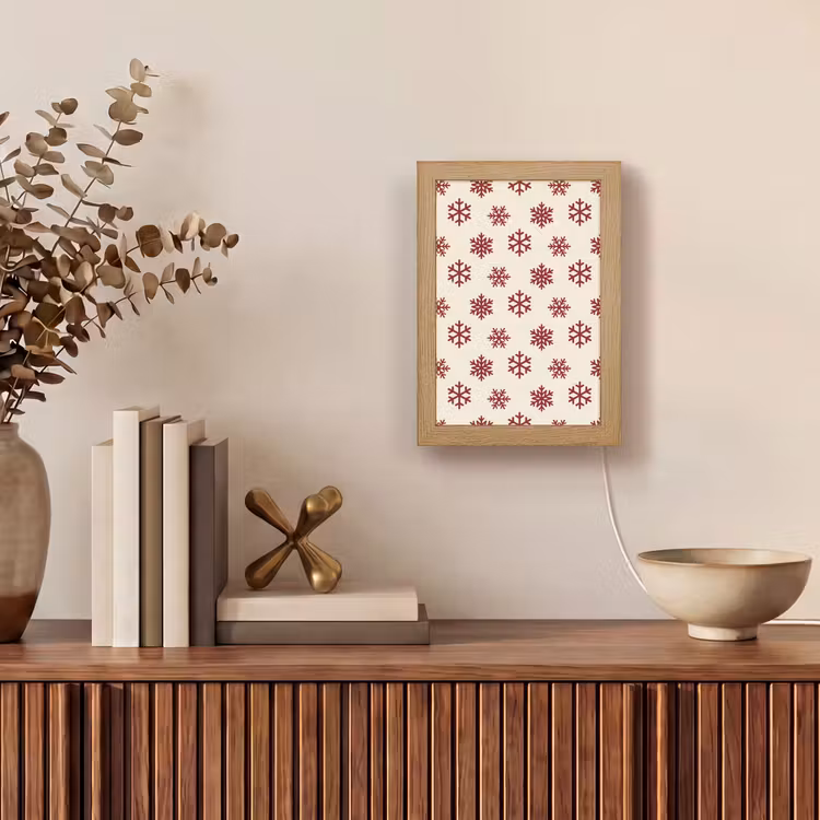 Gepersonaliseerde Lightbox - Sneeuwvlok - Crème - Rood — 4
