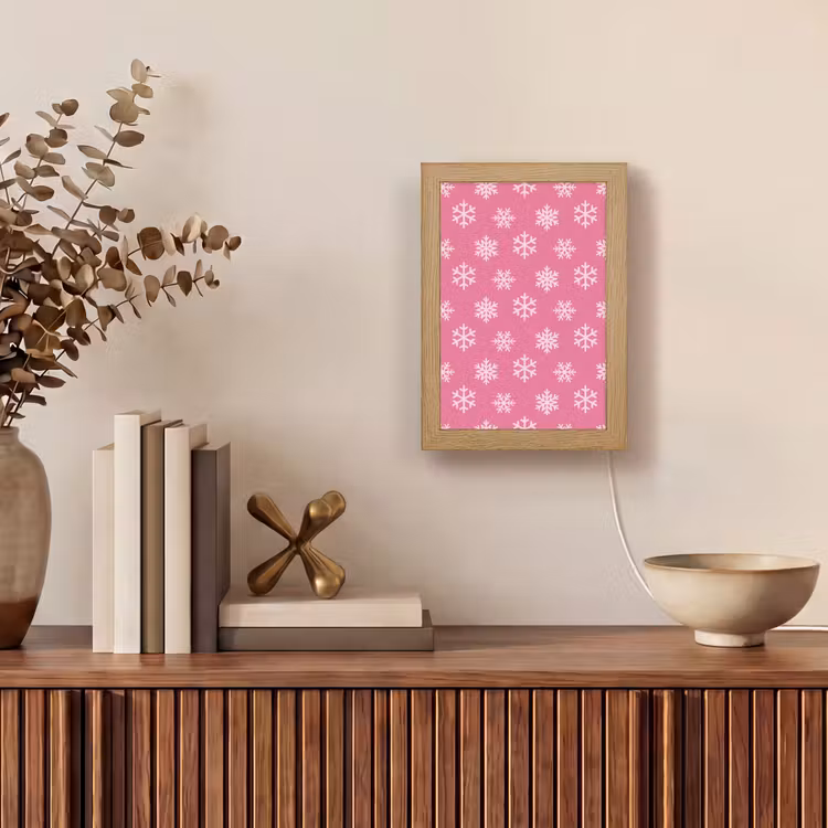 Gepersonaliseerde Lightbox - Sneeuwvlok - Kerst - Roze — 4