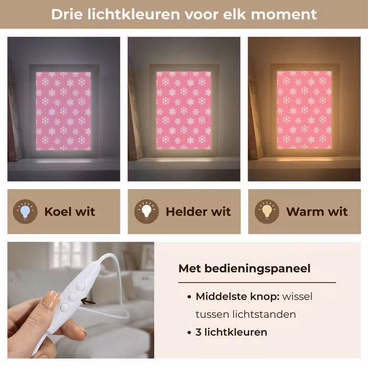 Gepersonaliseerde Lightbox - Sneeuwvlok - Kerst - Roze — 6