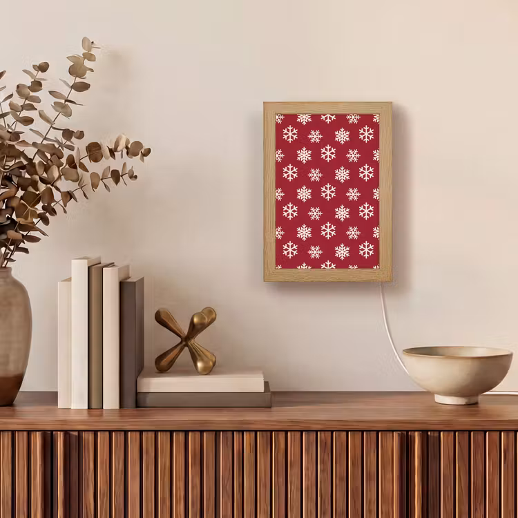 Gepersonaliseerde Lightbox - Sneeuwvlok - Rood - Wit - Kerst — 4