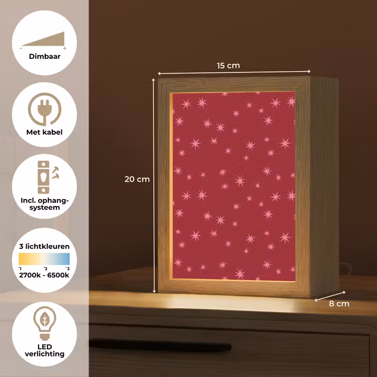 Gepersonaliseerde Lightbox - Ster - Roze - Kerst - Rood — 7