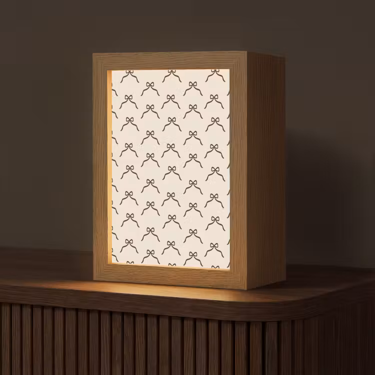 Gepersonaliseerde Lightbox - Strik - Kerst - Zwart - Crème — 1