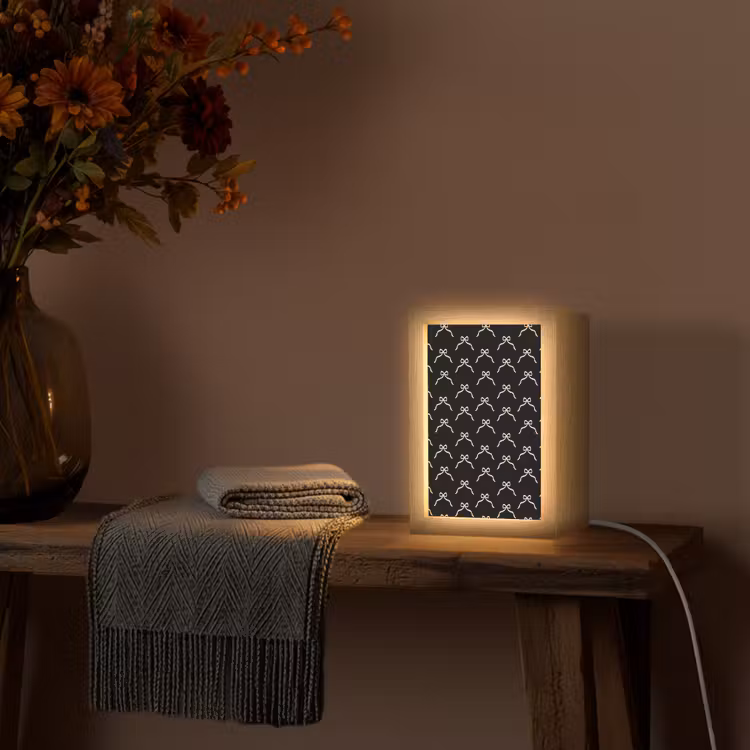Gepersonaliseerde Lightbox - Strik - Kerst - Zwart - Wit — 3