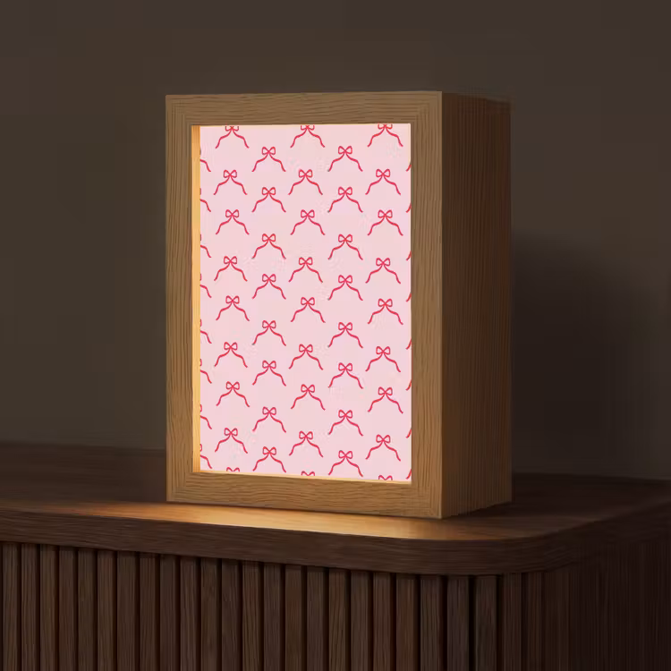Gepersonaliseerde Lightbox - Strik - Rood - Kerst - Roze — 1