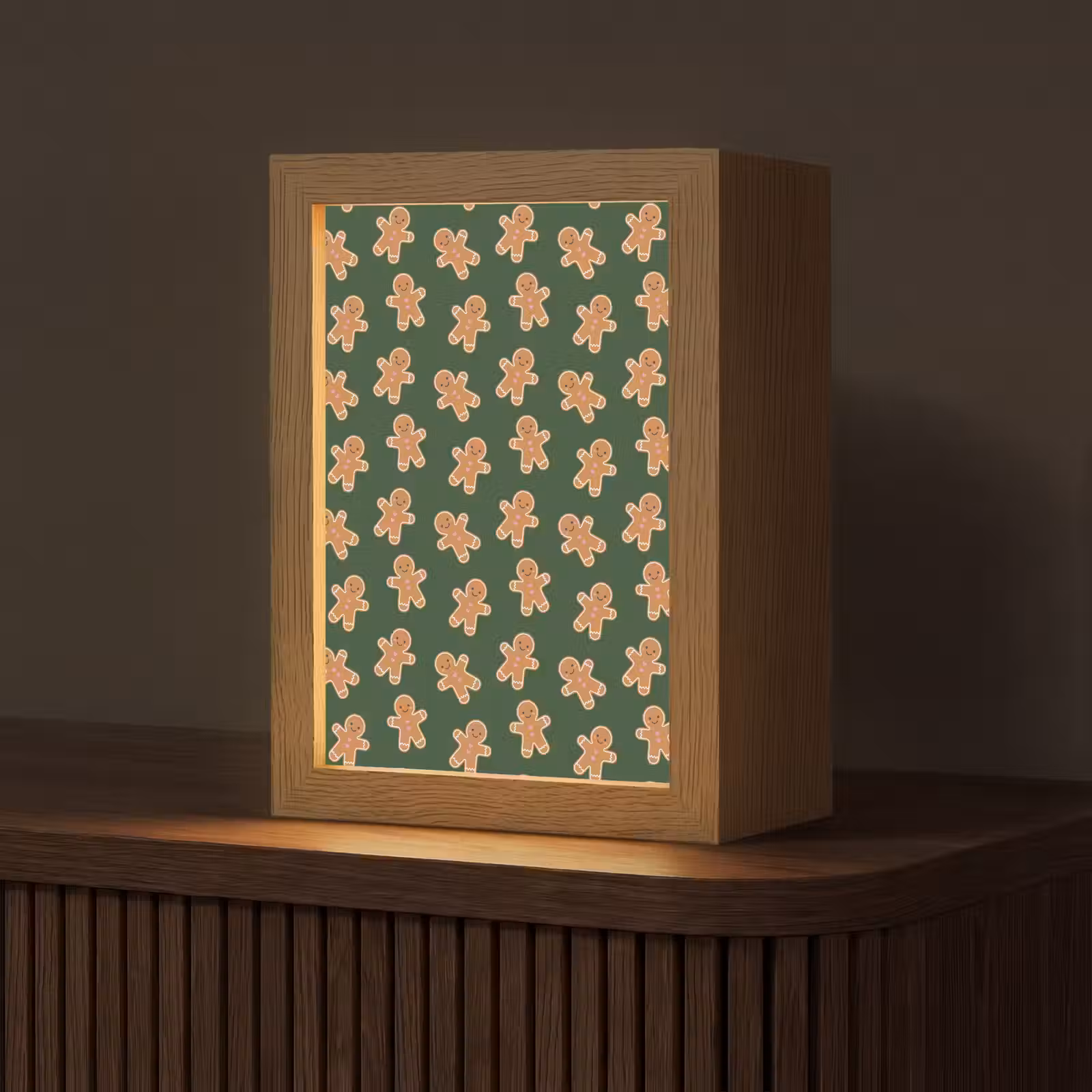 Gepersonaliseerde Lightbox - Peperkoek - Kerst - Groen - Bruin — 1