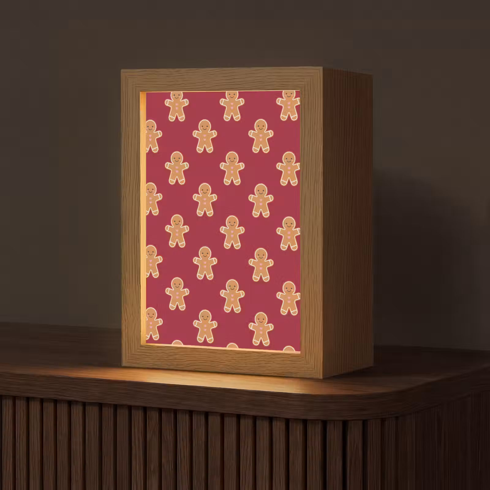 Gepersonaliseerde Lightbox - Peperkoek - Kerst - Rood — 1
