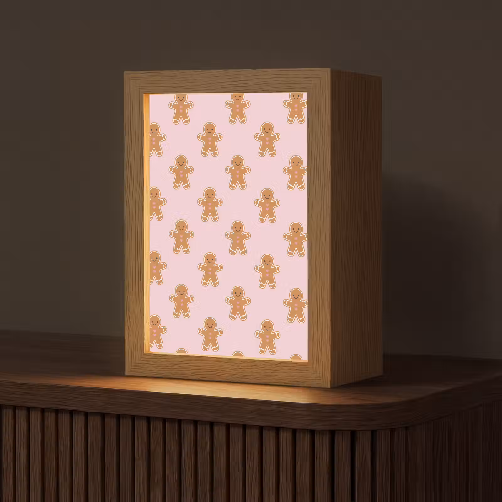 Gepersonaliseerde Lightbox - Peperkoek - Kerst - Roze — 1