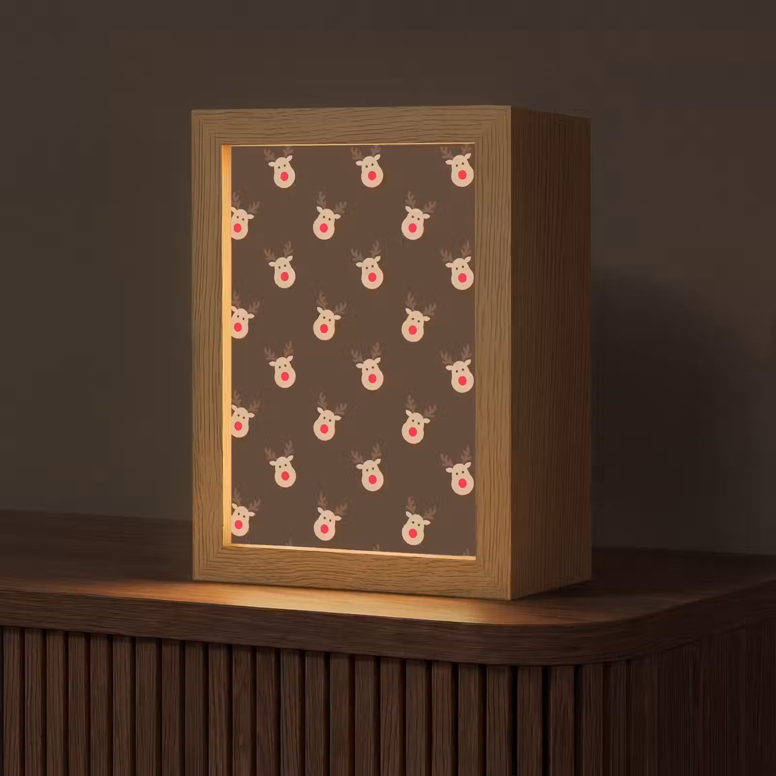 Gepersonaliseerde Lightbox - Rendieren - Kerst - Bruin — 1