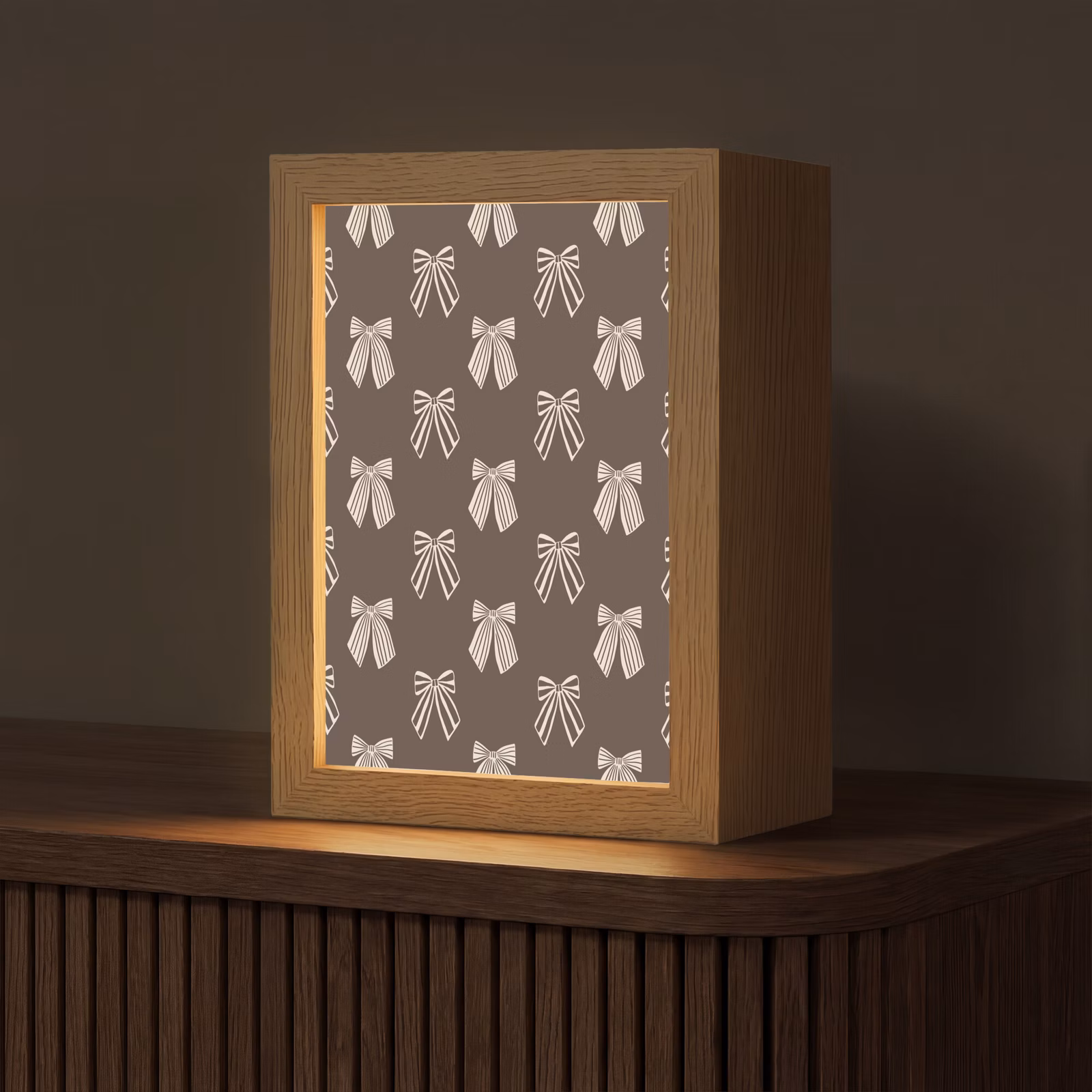 Gepersonaliseerde Lightbox - Strikken - Kerst - Bruin - Crème — 1