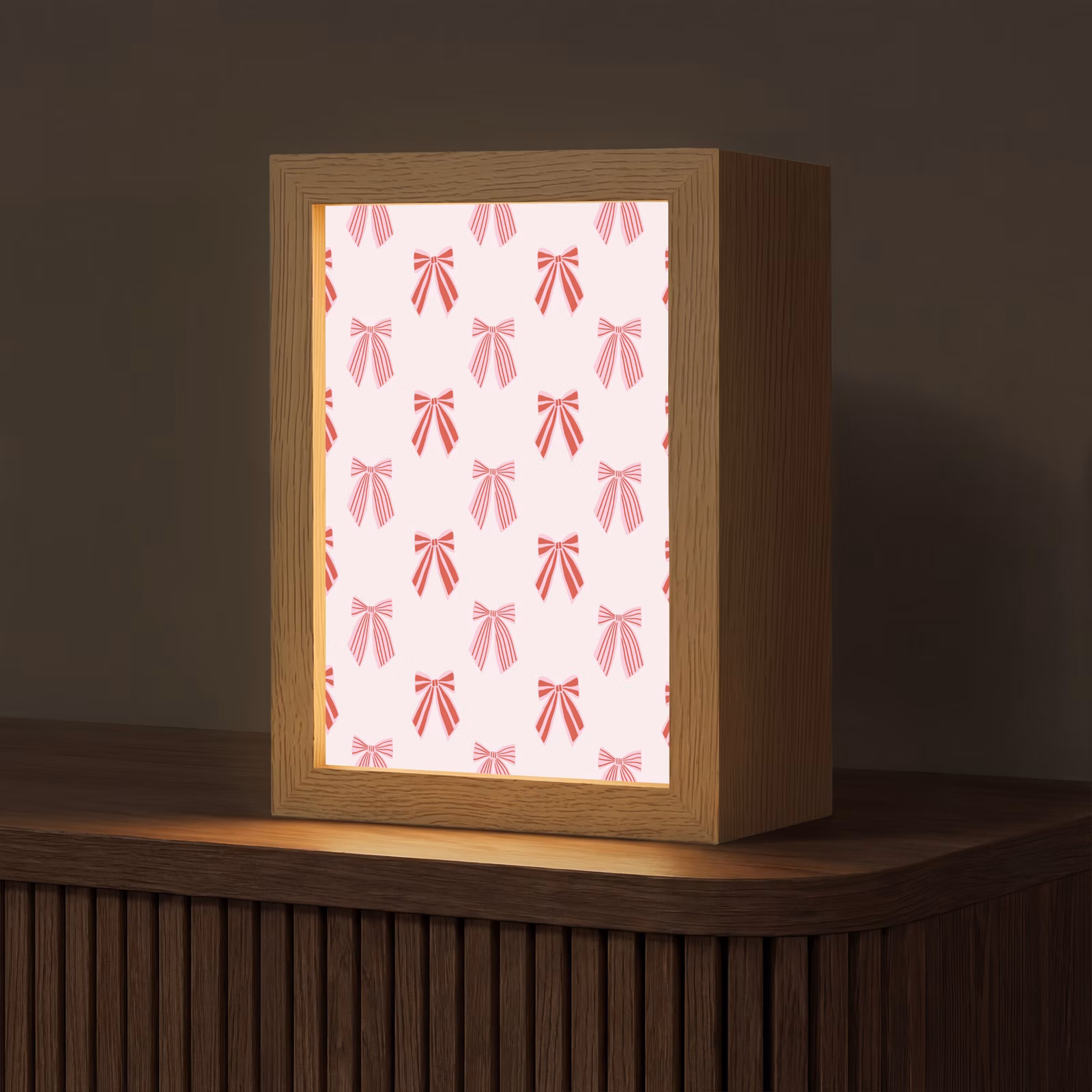 Gepersonaliseerde Lightbox - Strikken - Kerst - Roze - Rood — 1