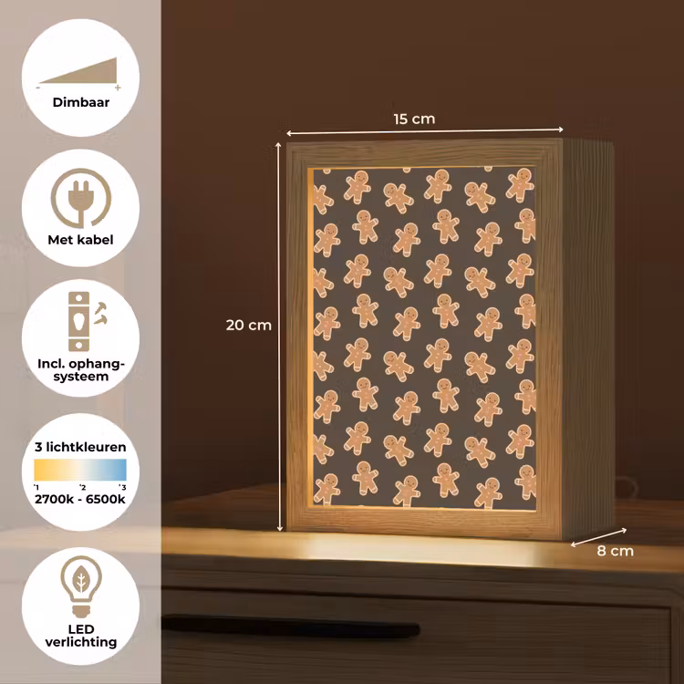 Gepersonaliseerde Lightbox - Bruin - Peperkoek - Kerst — 7