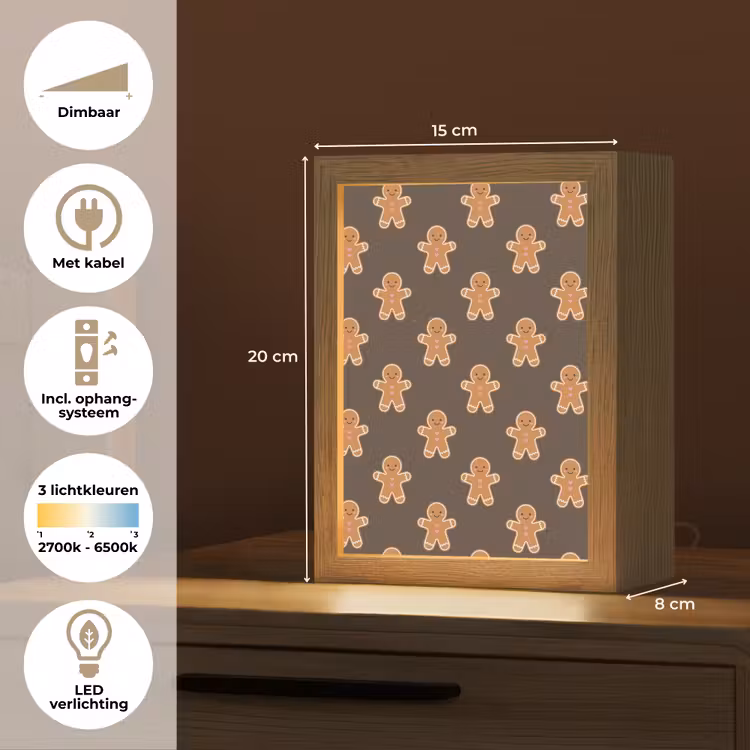 Gepersonaliseerde Lightbox - Peperkoek - Kerst - Bruin — 7