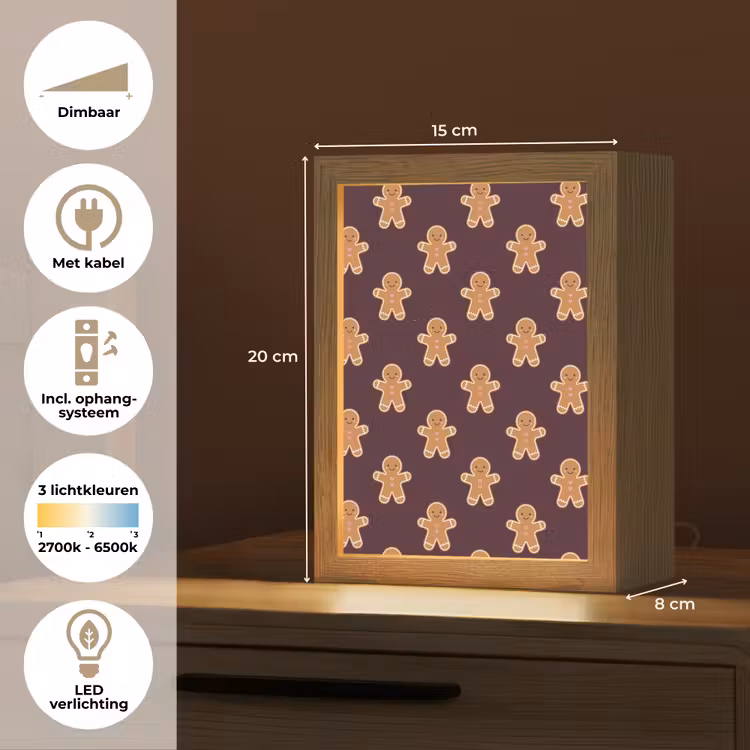 Gepersonaliseerde Lightbox - Peperkoek - Kerst - Burgundy — 7