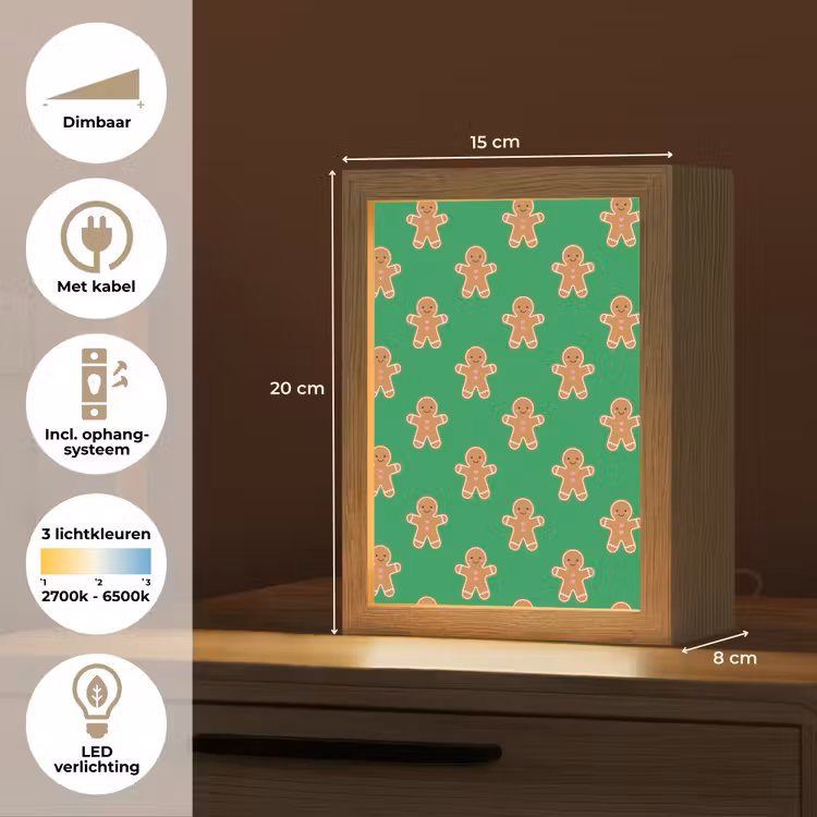 Gepersonaliseerde Lightbox - Peperkoek - Kerst - Neon - Groen — 7