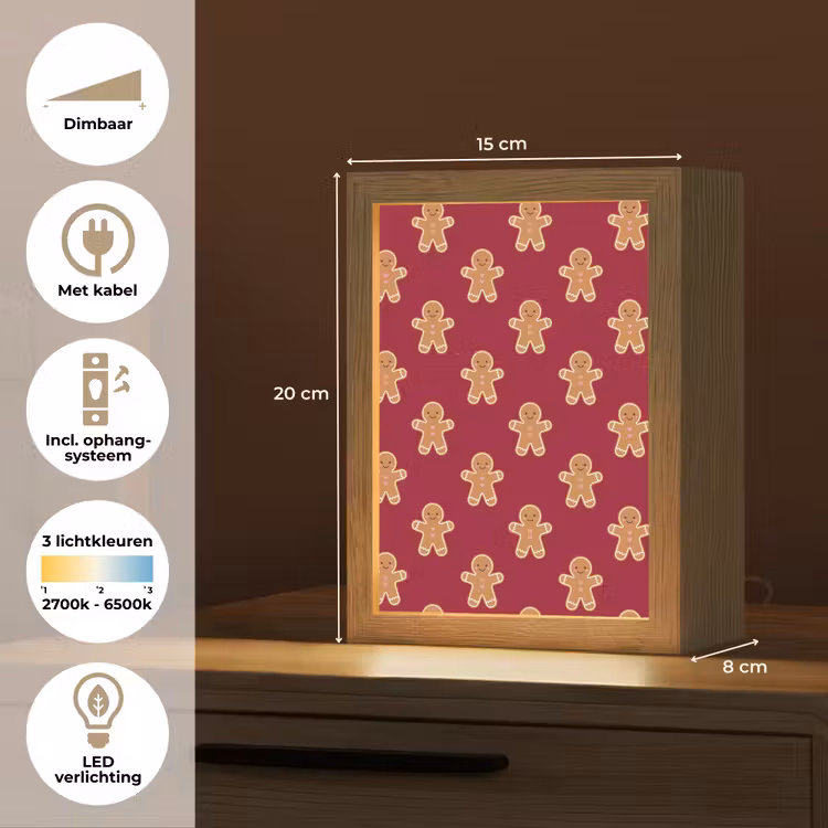 Gepersonaliseerde Lightbox - Peperkoek - Kerst - Rood — 7