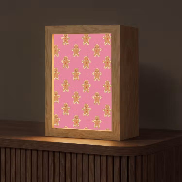 Gepersonaliseerde Lightbox - Peperkoek - Kerst - Roze - Bruin — 1
