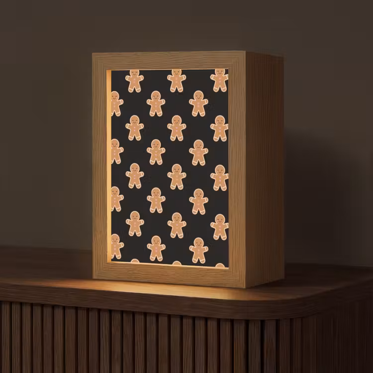 Gepersonaliseerde Lightbox - Peperkoek - Kerst - Zwart — 1