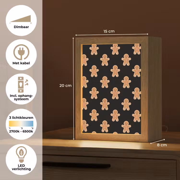 Gepersonaliseerde Lightbox - Peperkoek - Kerst - Zwart — 7