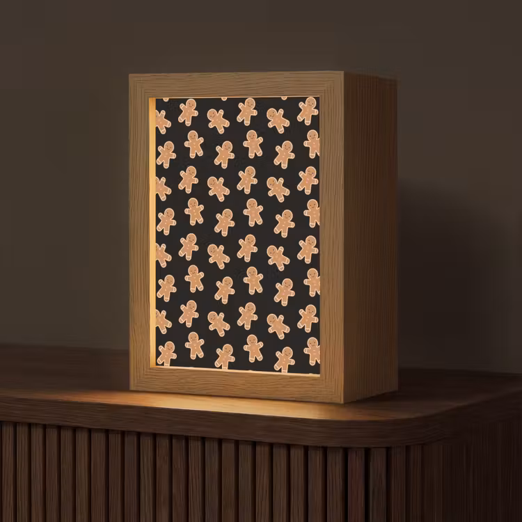 Gepersonaliseerde Lightbox - Peperkoek - Kerst - Zwart - Bruin — 1