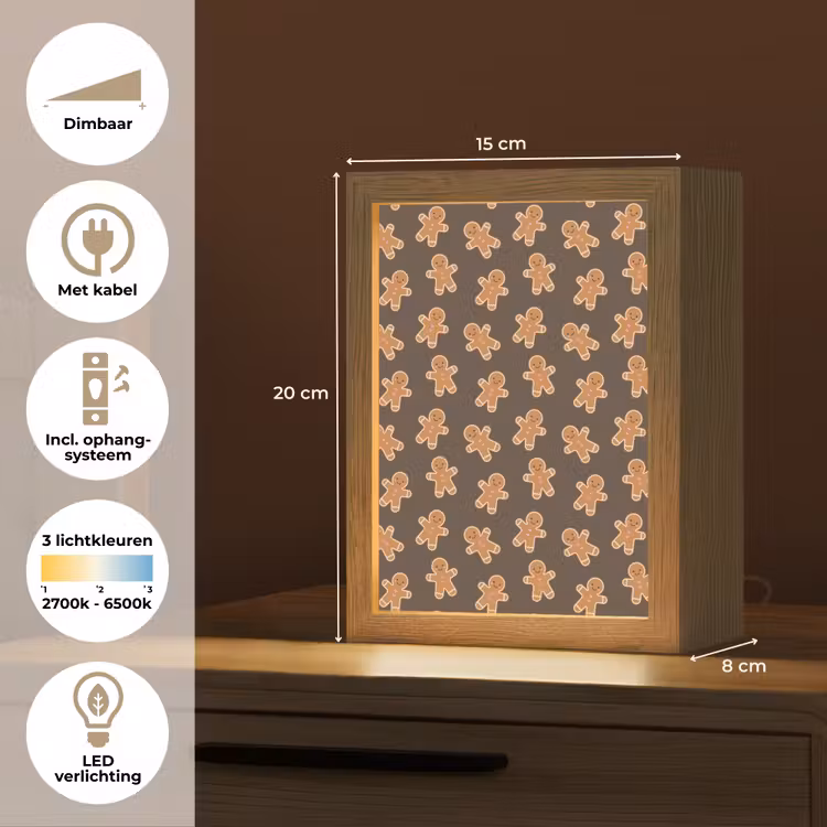 Gepersonaliseerde Lightbox - Peperkoek - Kerstmis - Bruin — 7