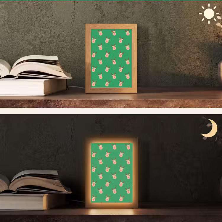 Gepersonaliseerde Lightbox - Rendieren - Kerst - Neon - Groen — 5