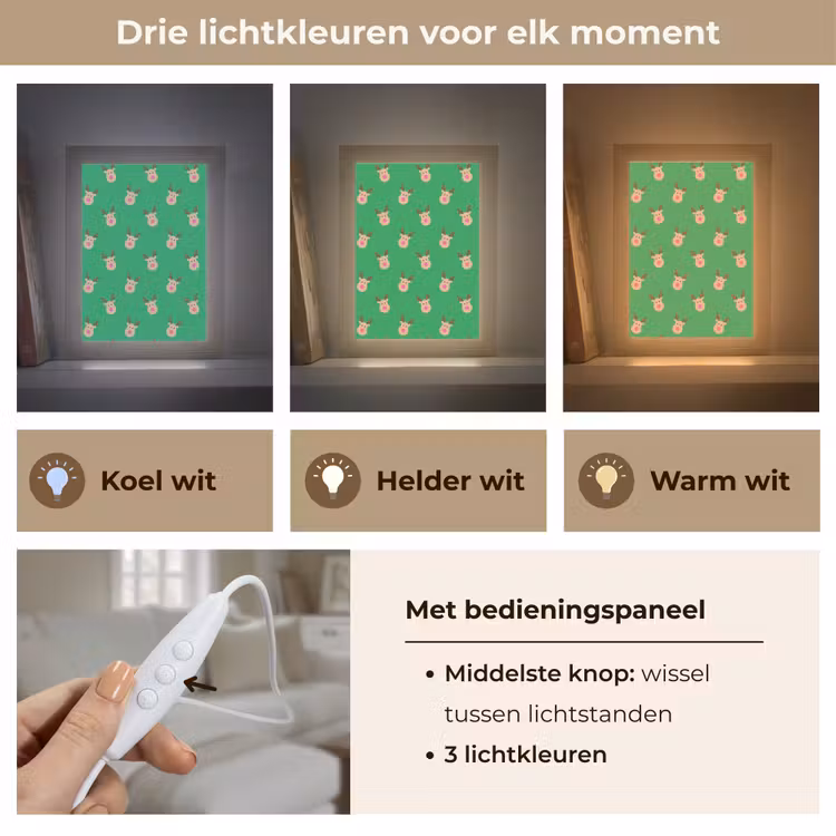 Gepersonaliseerde Lightbox - Rendieren - Kerst - Neon - Groen — 6