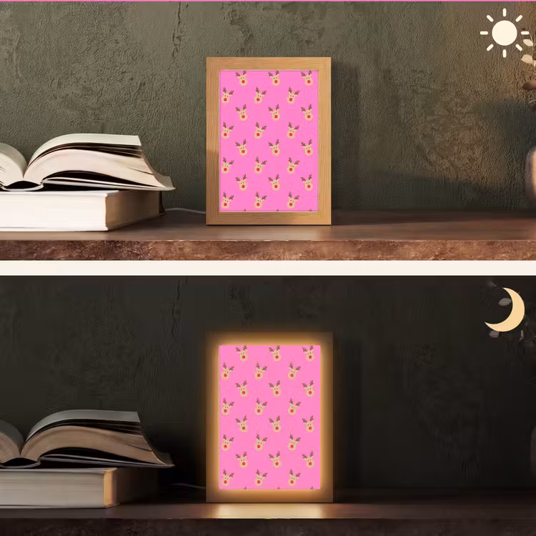 Gepersonaliseerde Lightbox - Rendieren - Kerst - Neon - Roze — 5