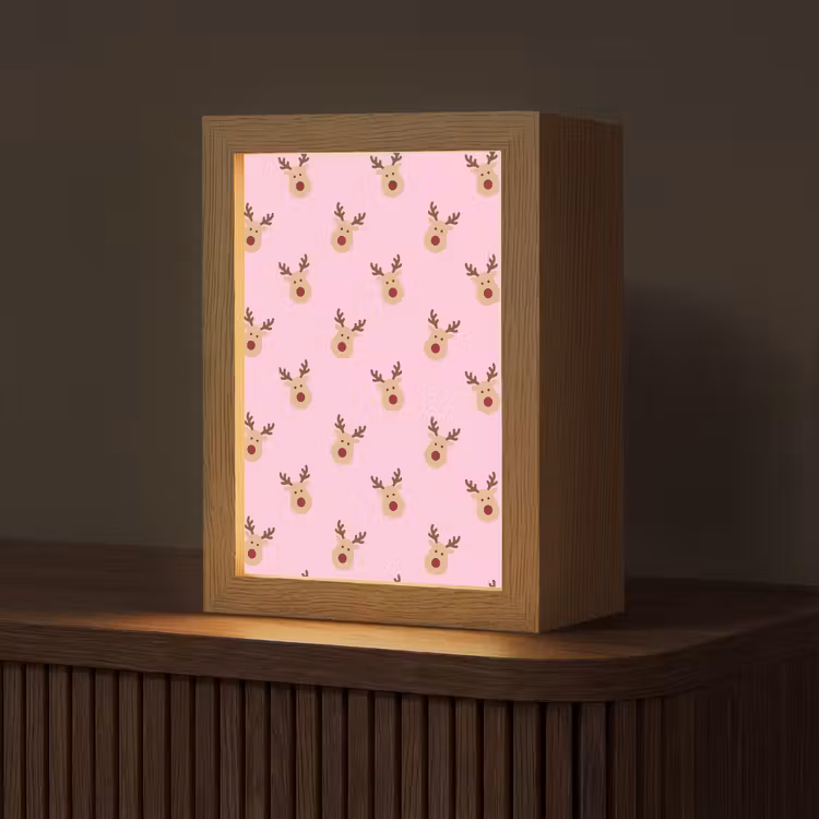 Gepersonaliseerde Lightbox - Rendieren - Kerst - Roze — 1