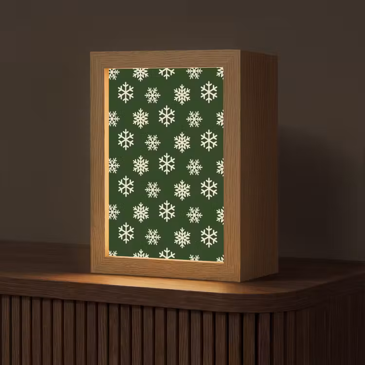 Gepersonaliseerde Lightbox - Sneeuwvlok - Groen - Wit - Kerst — 1