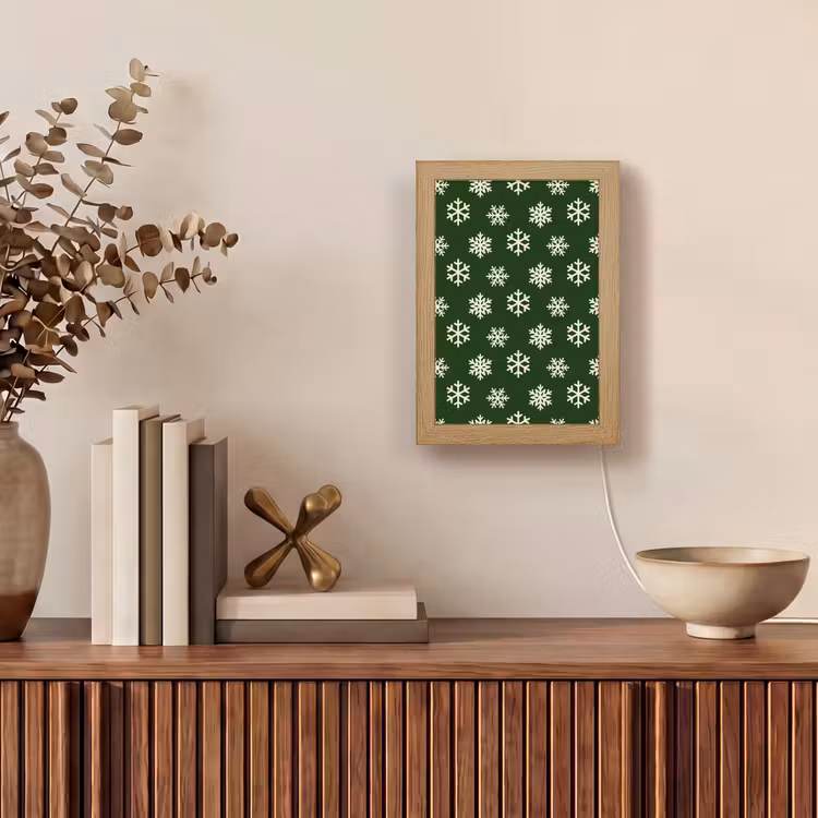 Gepersonaliseerde Lightbox - Sneeuwvlok - Groen - Wit - Kerst — 4