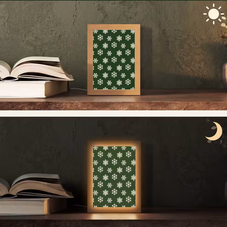 Gepersonaliseerde Lightbox - Sneeuwvlok - Groen - Wit - Kerst — 5