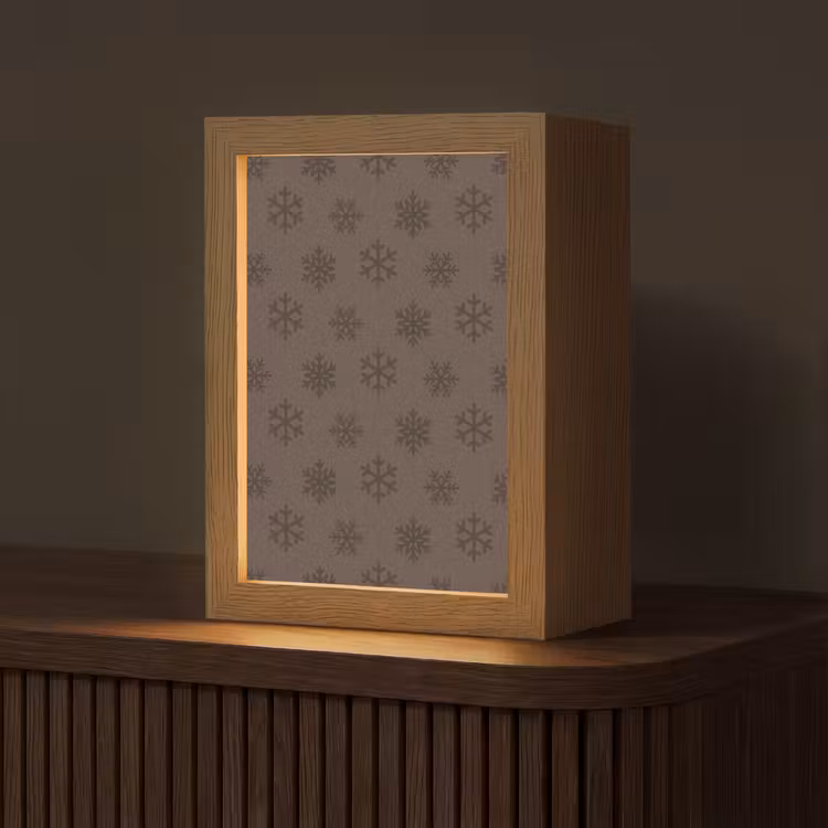 Gepersonaliseerde Lightbox - Sneeuwvlok - Kerst - Bruin — 1