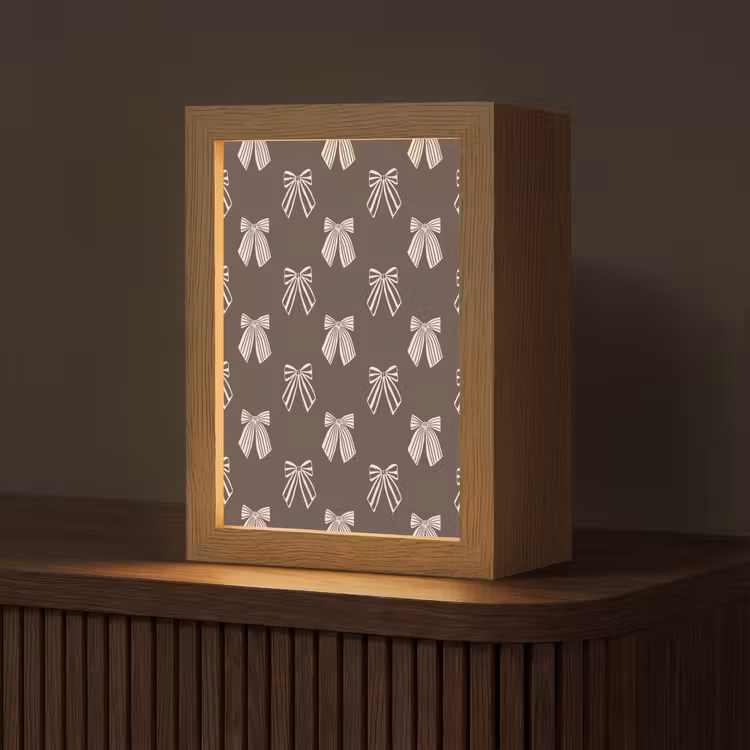Gepersonaliseerde Lightbox - Strikken - Kerst - Bruin - Crème — 1