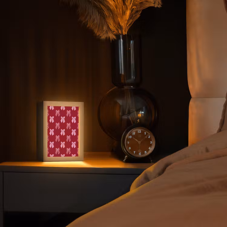 Gepersonaliseerde Lightbox - Strikken - Kerst - Burgundy - Roze — 2