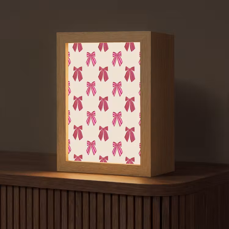 Gepersonaliseerde Lightbox - Strikken - Kerst - Roze - Crème — 1