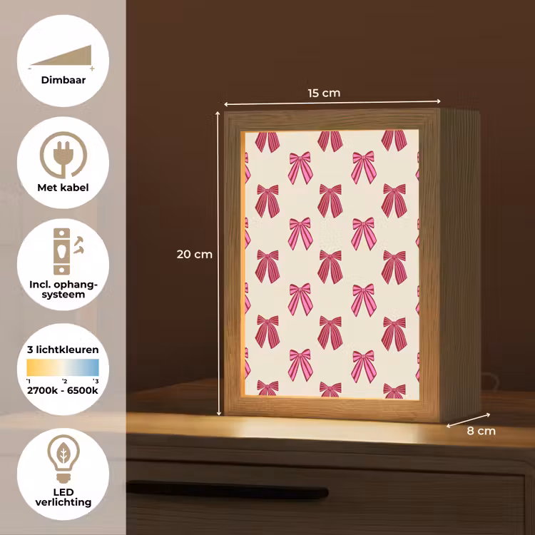 Gepersonaliseerde Lightbox - Strikken - Kerst - Roze - Crème — 7