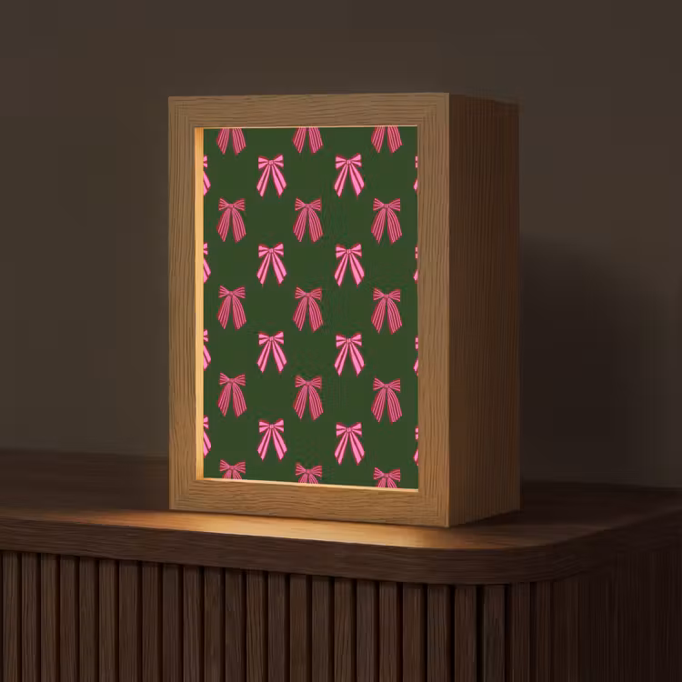 Gepersonaliseerde Lightbox - Strikken - Kerst - Roze - Groen — 1