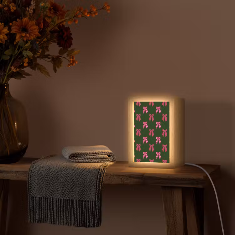 Gepersonaliseerde Lightbox - Strikken - Kerst - Roze - Groen — 3