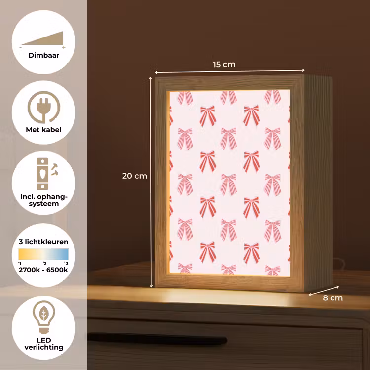 Gepersonaliseerde Lightbox - Strikken - Kerst - Roze - Rood — 7