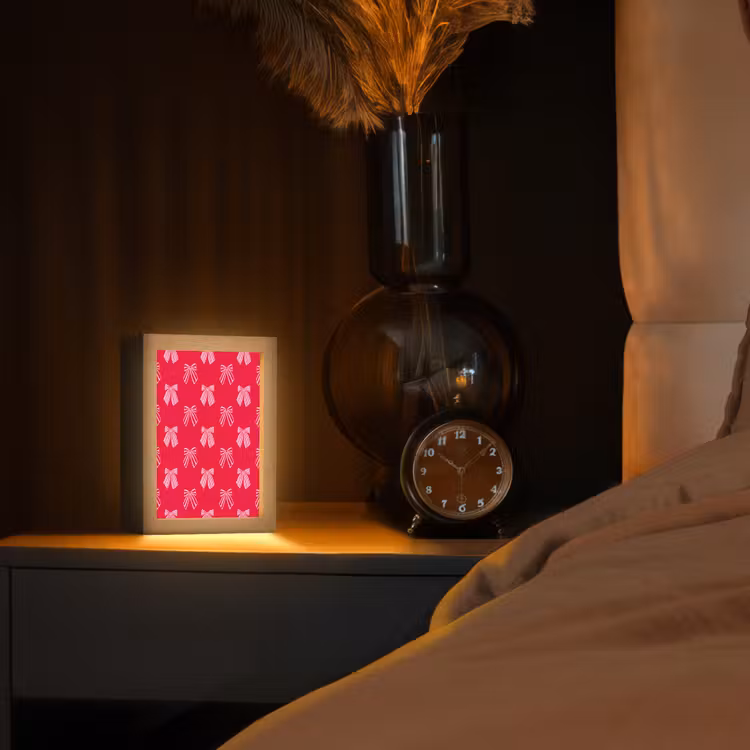 Gepersonaliseerde Lightbox - Strikken - Kerstmis - Rood - Roze — 2