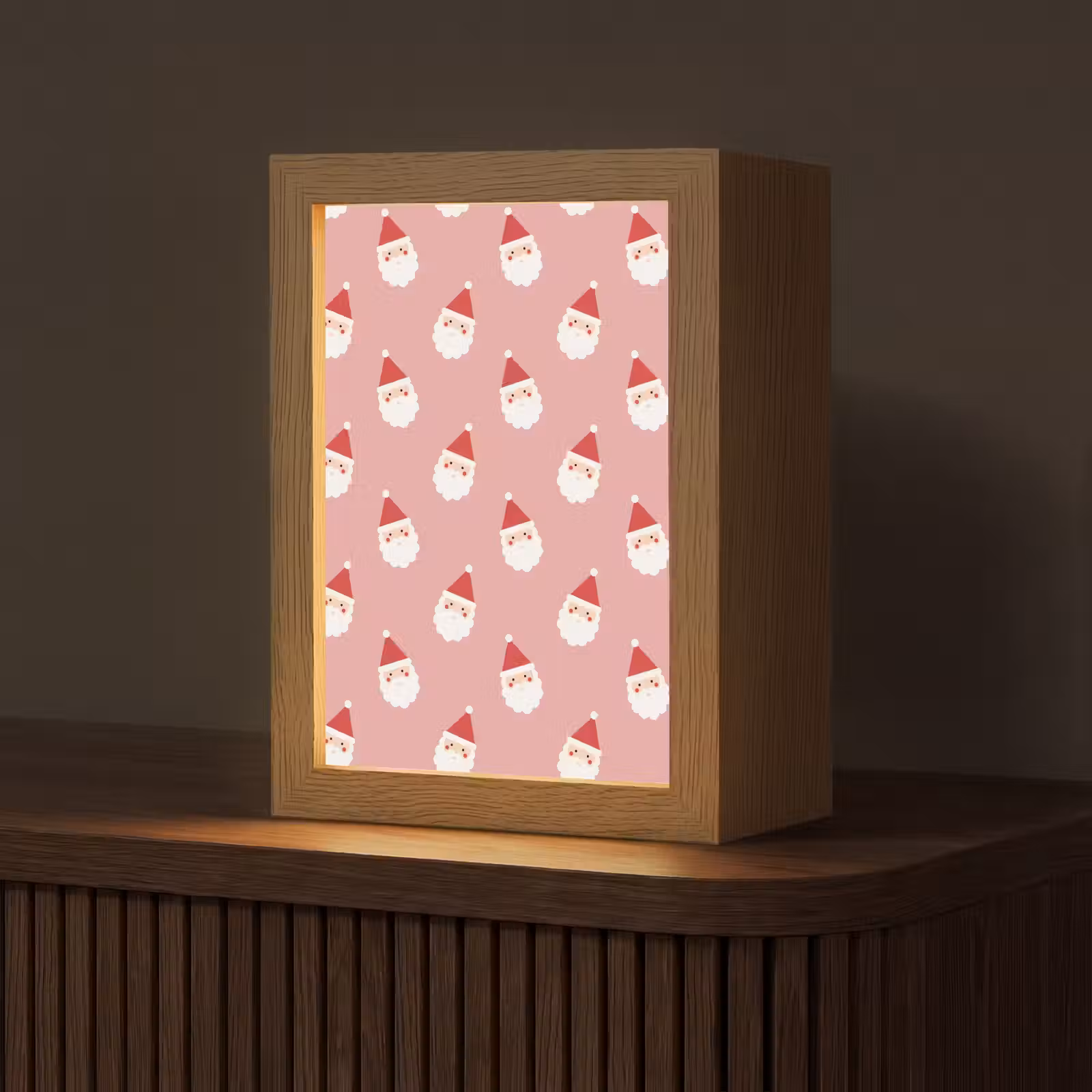 Gepersonaliseerde Lightbox - Kerst - Kerstman - Roze — 1