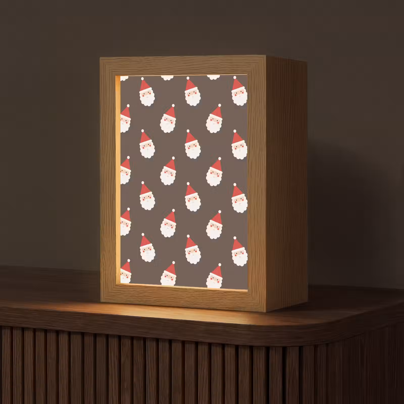 Gepersonaliseerde Lightbox - Kerstman - Kerst - Bruin — 1