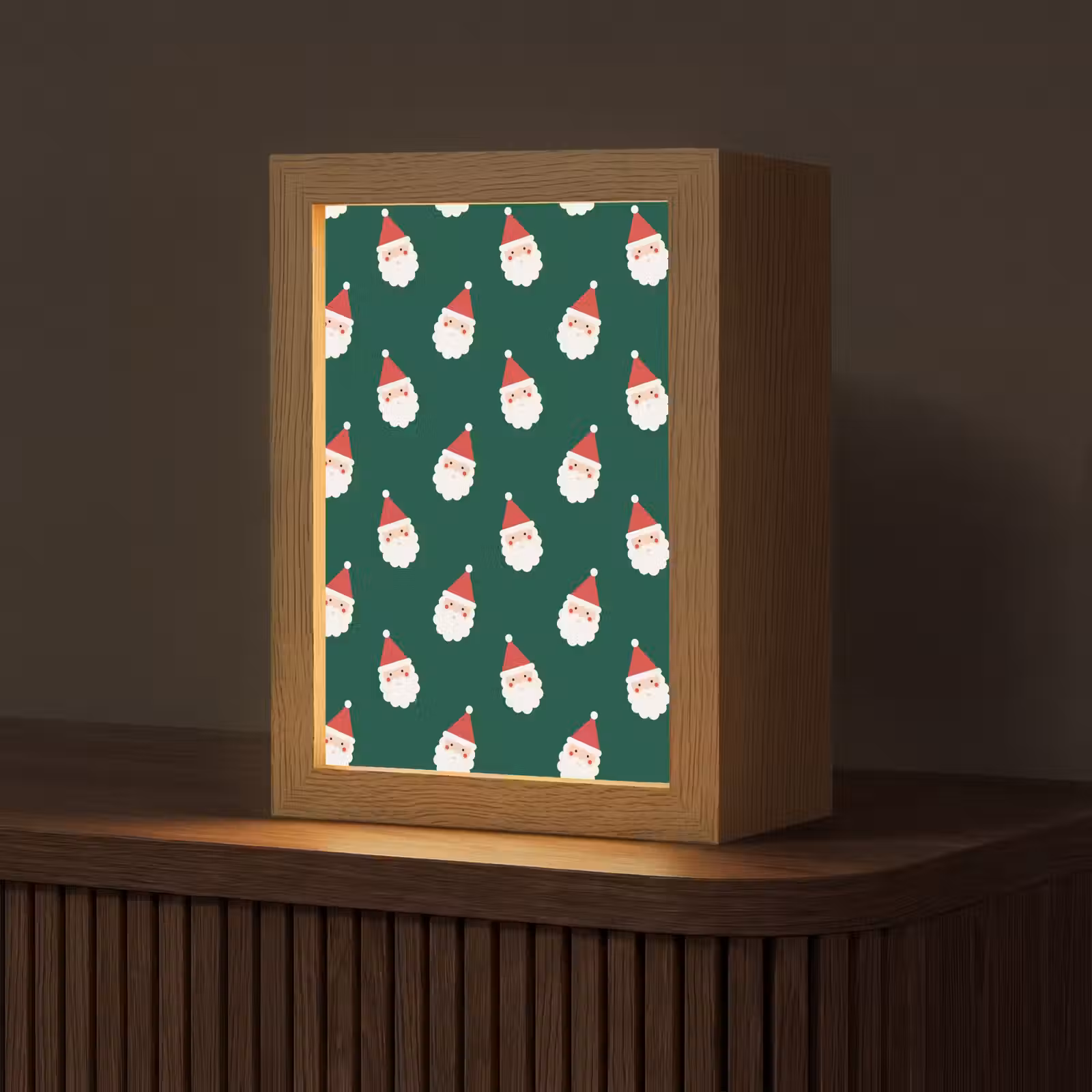 Gepersonaliseerde Lightbox - Kerstman - Kerst - Groen — 1