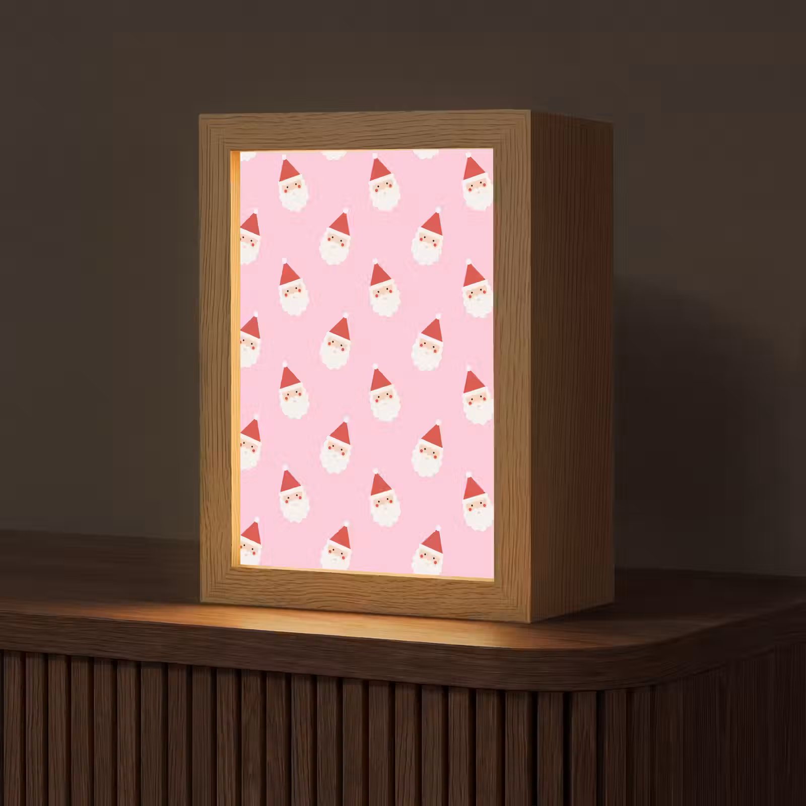 Gepersonaliseerde Lightbox - Kerstman - Kerst - Roze — 1