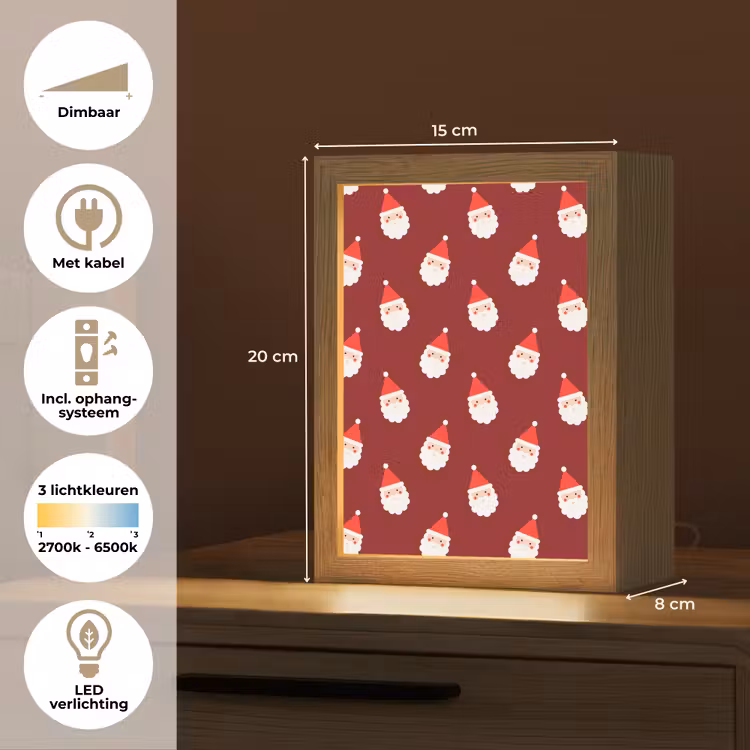 Gepersonaliseerde Lightbox - Kerst - Kerstman - Rood — 7